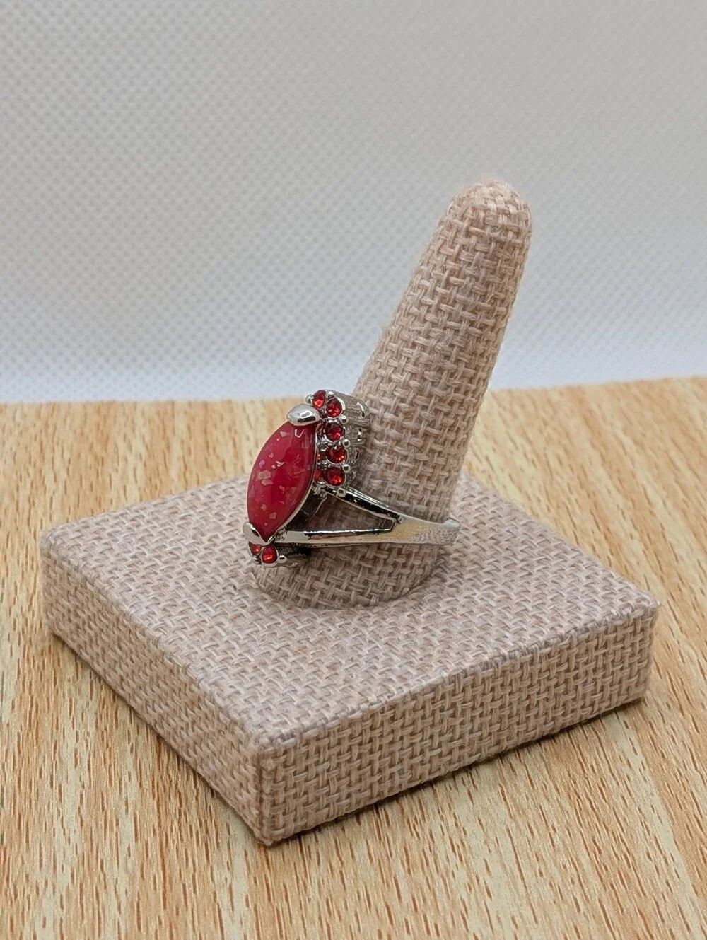 Red Confetti Lucite Ring